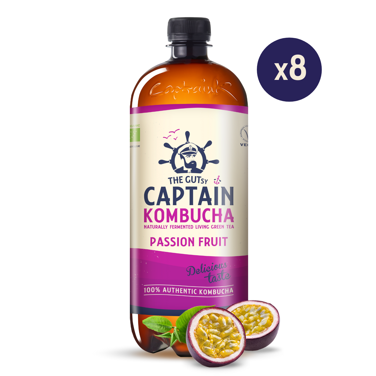 GUTsy Captain Kombucha - Maracuja 8 x 1L