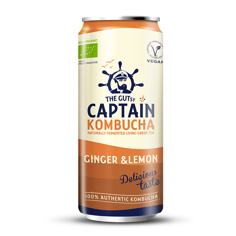 GUTsy Captain Kombucha - Gyömbér és citrom 20 x 250ml dobozok