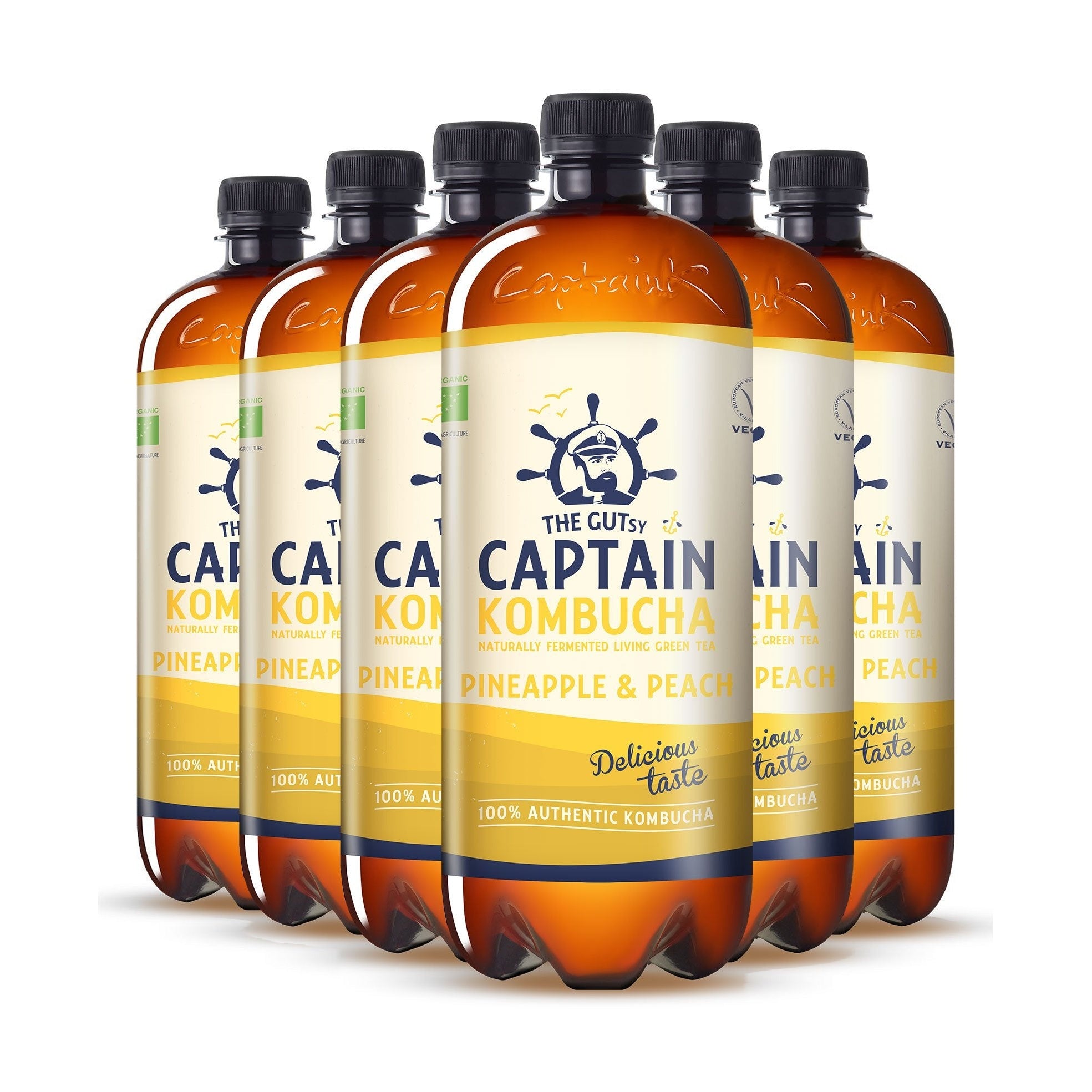 GUTsy Captain Kombucha - Ananász és Őszibarack 6 x 1L