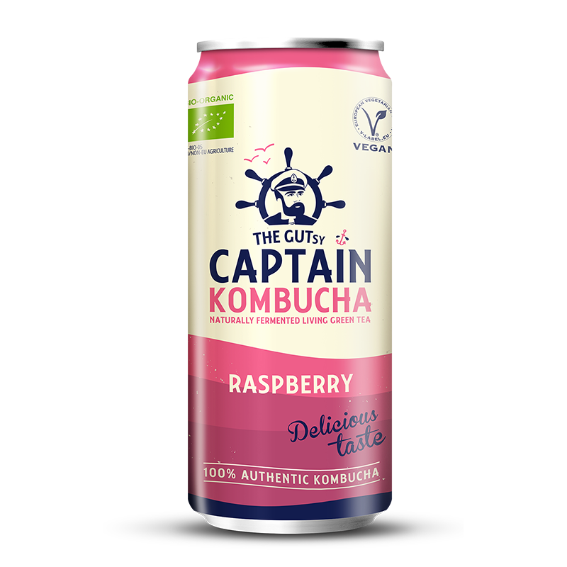 GUTsy Captain Kombucha - Málna DOBOZOK 20 x 250ml