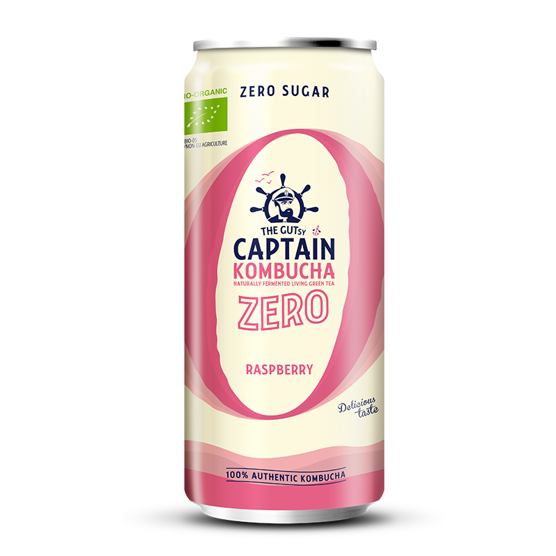 GUTsy Captain Kombucha Zero - Málna DOBOZOK 20 x 250ml