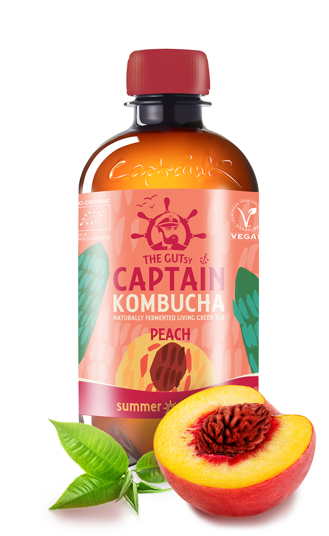 GUTsy Captain Kombucha - Nyári Őszibarack 12 x 400ml