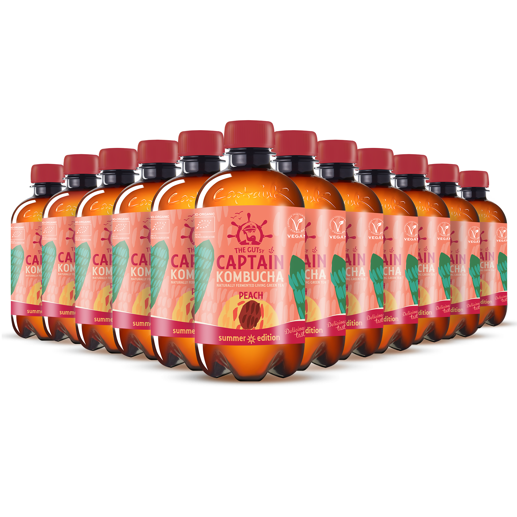GUTsy Captain Kombucha - Nyári Őszibarack 12 x 400ml