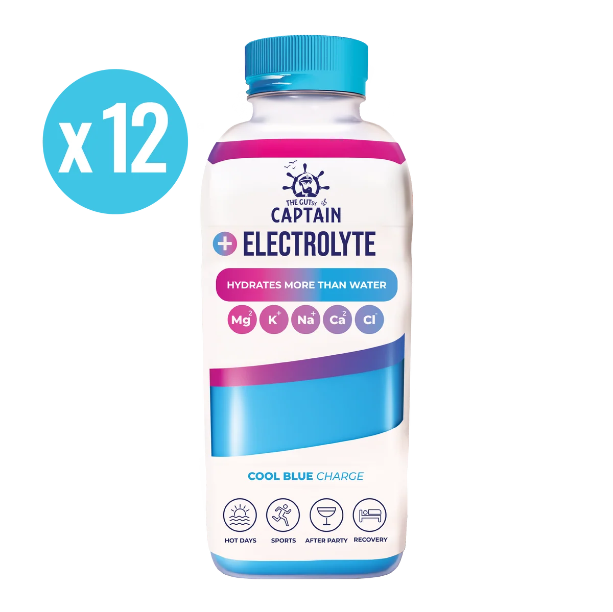 GUTsy Captain Electrolyte - Cool Blue 12x600ml